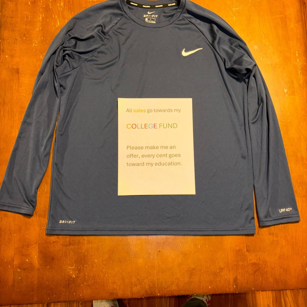Nike Men's Blue Dri-FIT Long Sleeve Shirt